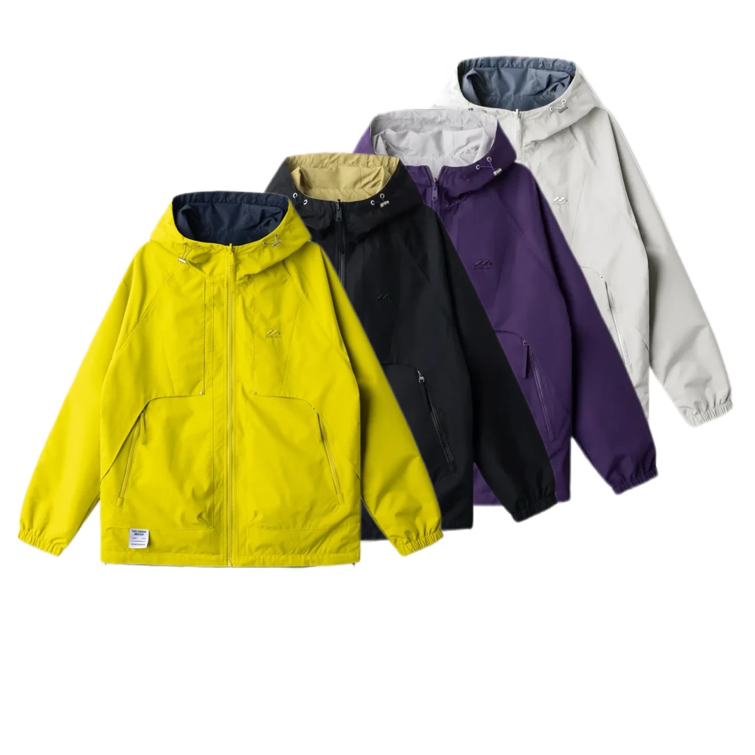 两面穿连帽春季男士户外连帽夹克冲锋衣保暖防水J11-2525防风夹克