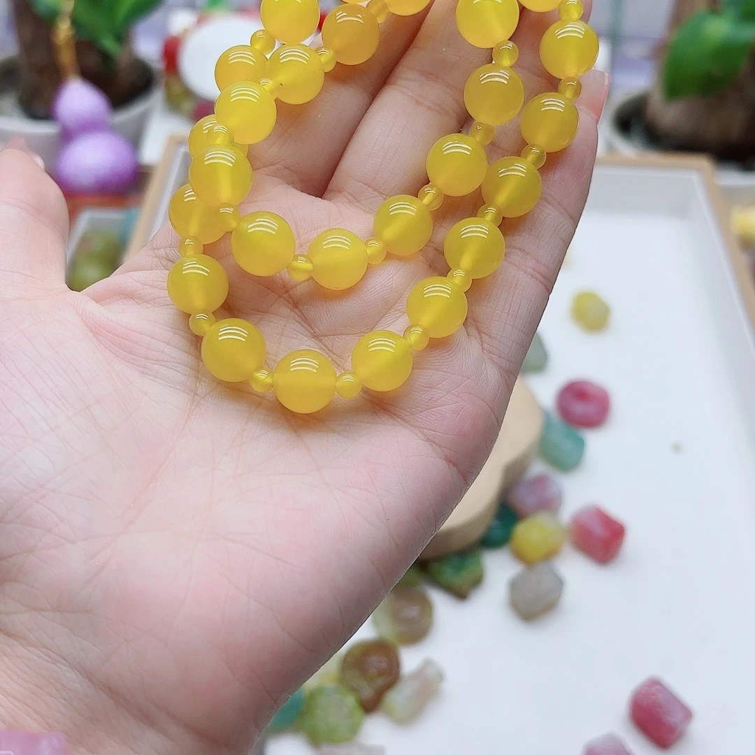 玛瑙/玉髓未镶嵌手链盐源130