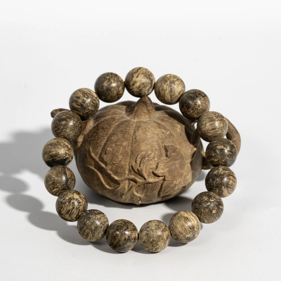 满江红 沉香达拉干沉香/圆珠1.3单圈/17g/天然沉香手串TC5