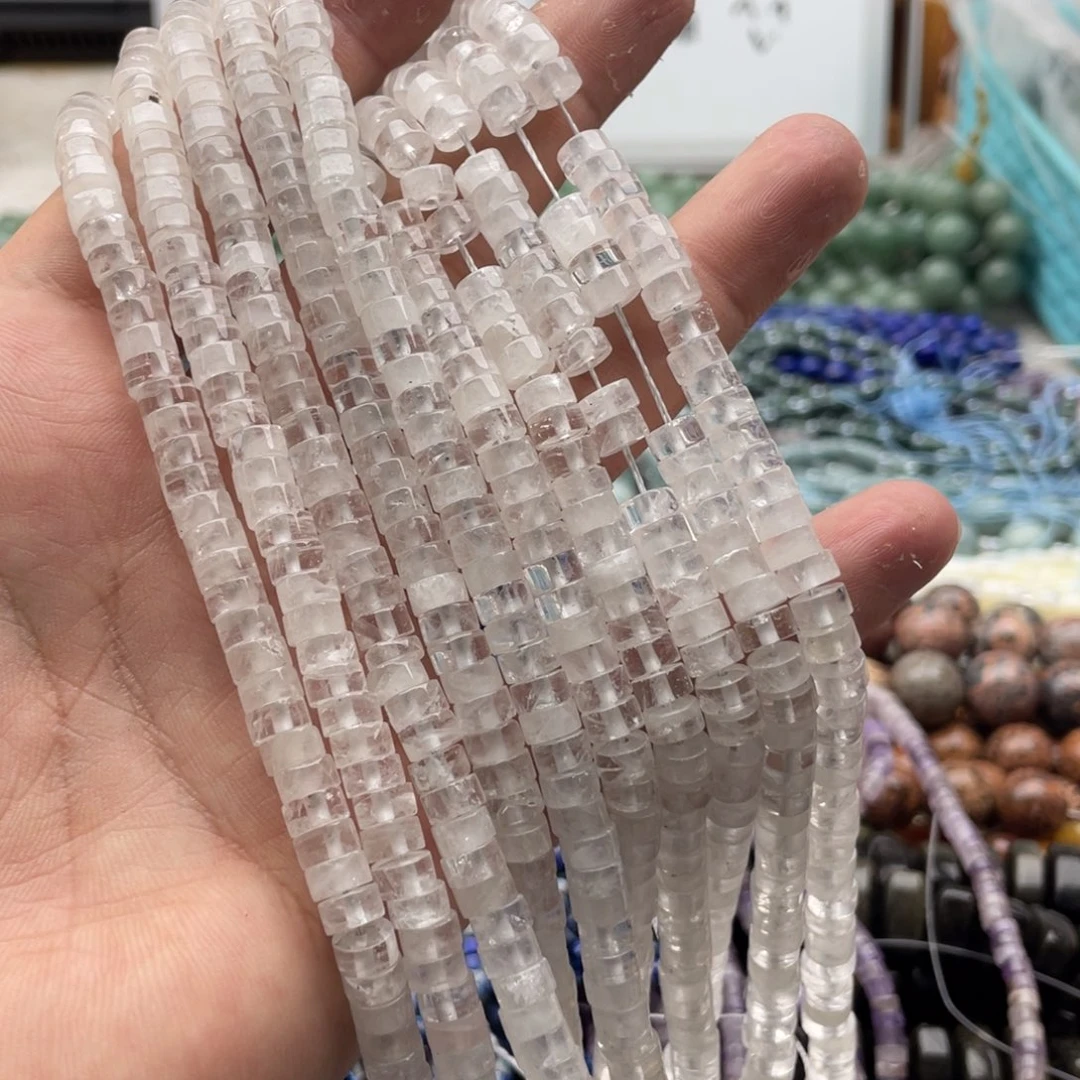 玛瑙/玉髓合金珠宝半成品一条装卡6mm白水直切隔片