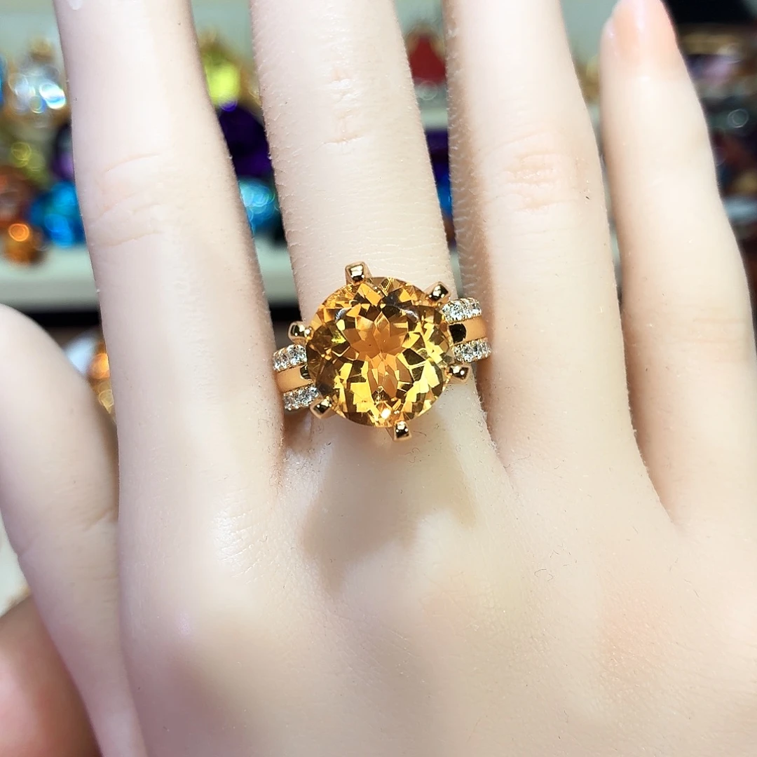 戒指水晶银S925镶嵌