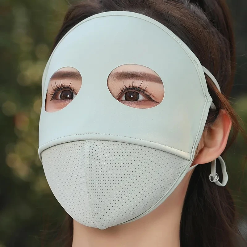全脸防晒面罩女夏季百搭防紫外线透气遮阳防晒口罩大码冰丝脸基尼