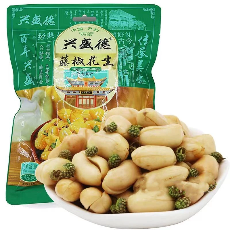 河南开封特产兴盛德藤椒花生麻辣五香420g袋装零食坚果下酒菜
