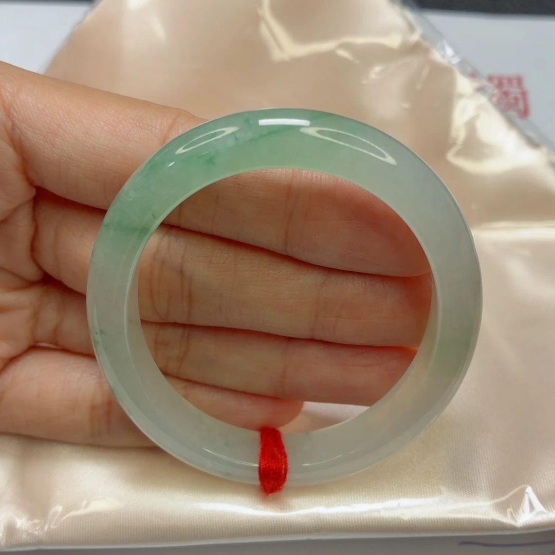 未镶嵌手镯翡翠老坑53贵妃冰底飘绿032