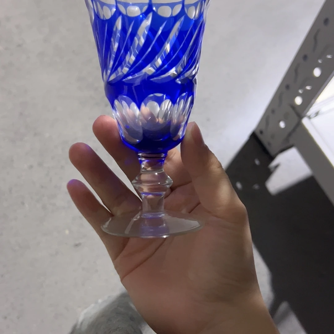 水晶玻璃高脚款微瑕一个