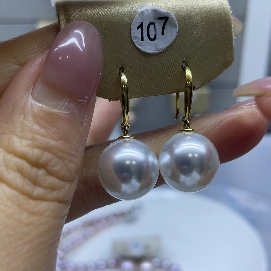 淡水珍珠耳饰银S925镶嵌