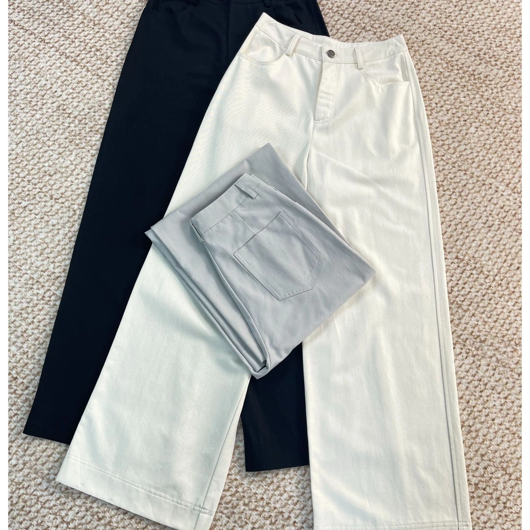 9761#简约直筒显瘦阔腿裤