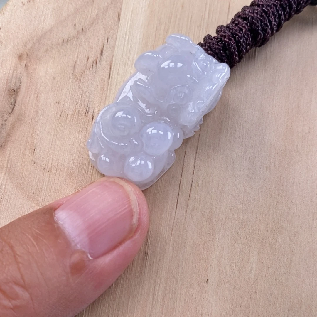 妙***朱翡翠未镶嵌颈饰霸王貔貅吊坠