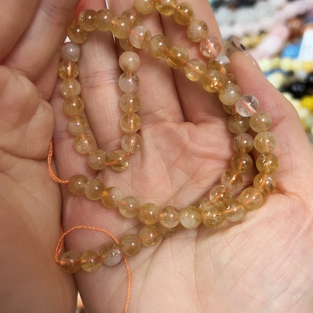 玛瑙/玉髓合金珠宝半成品 卡7暴力黄塔水晶一条