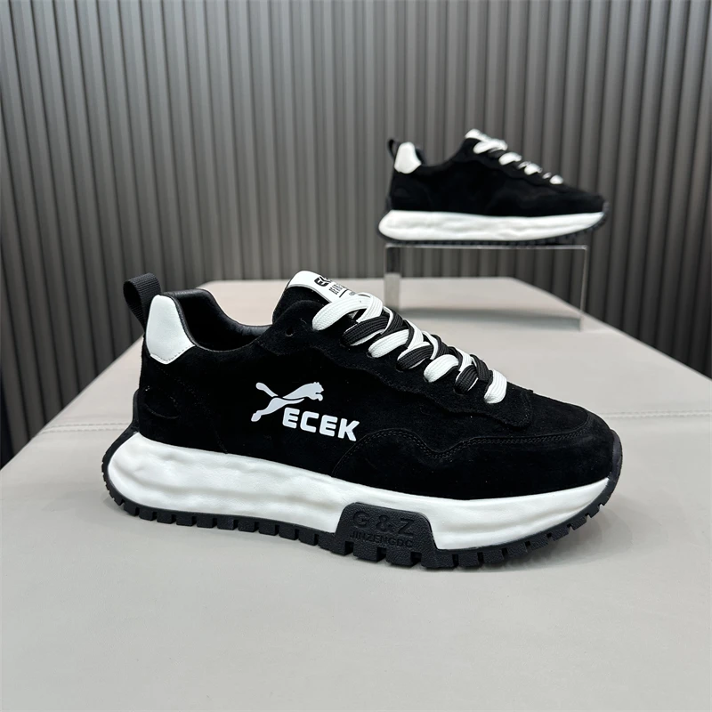 男鞋2026秋冬季新款厚底增高磨砂面休闲鞋舒适百搭时尚潮流运动鞋