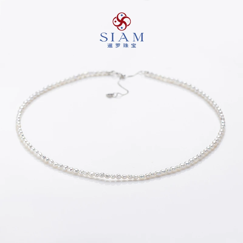 【暹罗珠宝】天然野生真珍珠项链baby珍珠克旭小米链007C 扣头随机