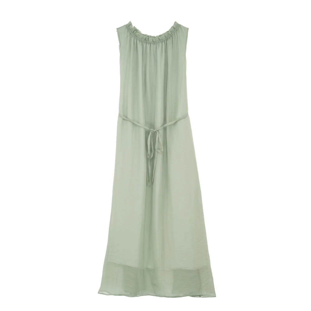 【YANGSHANG】无袖纯色气质名媛清新遮肉连衣裙FHT129