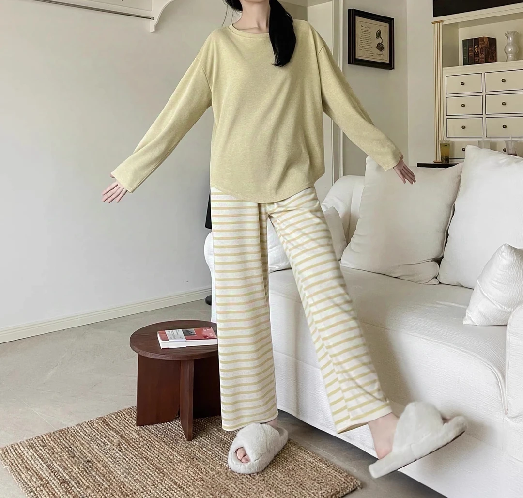 8922-EQ简约条纹家居服套装（80-135）