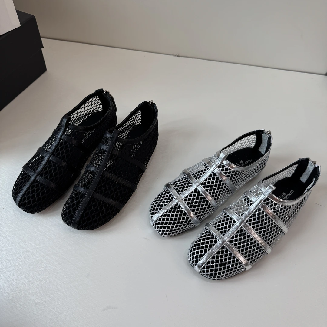 25时装款是设计感镂空网纱 圆头凉鞋女鞋2.5cm