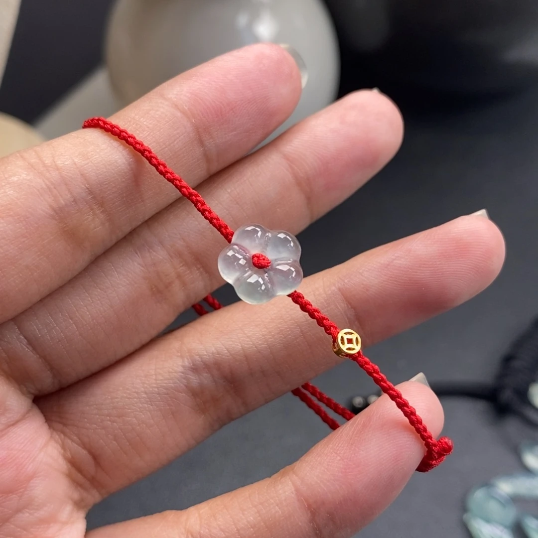 翡翠裸石小花手绳