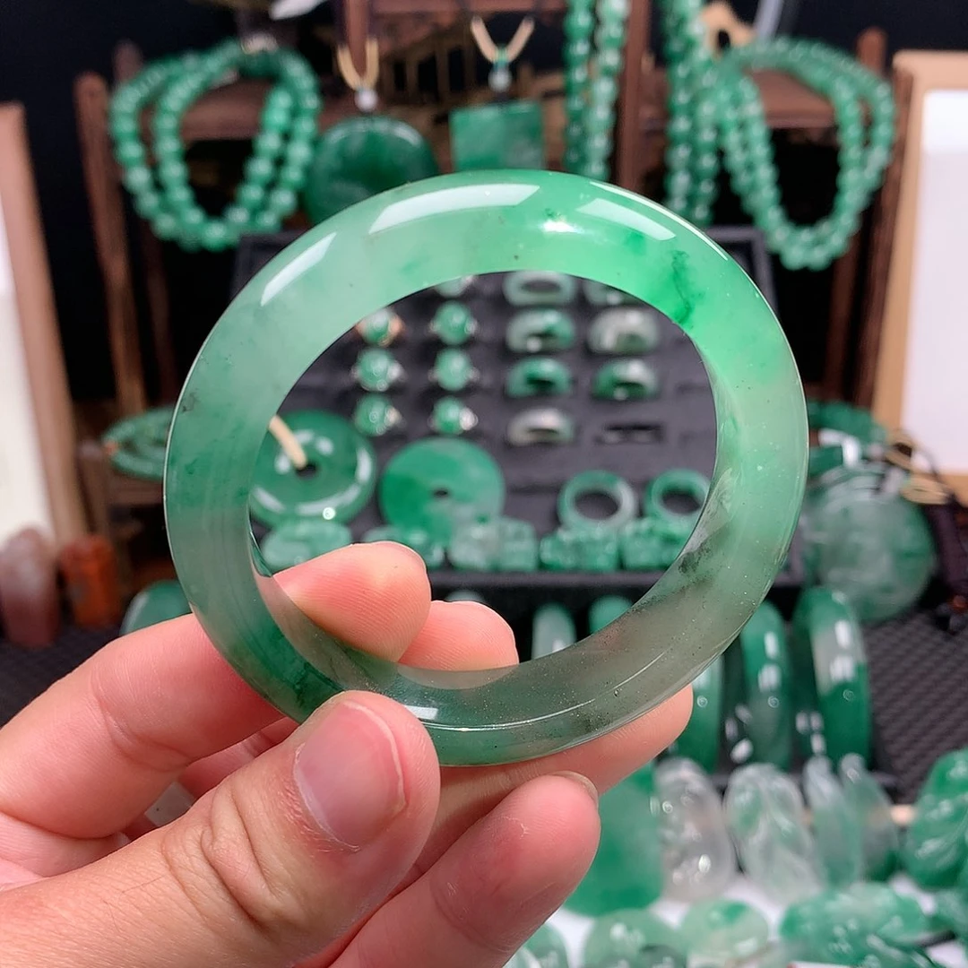 石英质玉手镯未镶嵌圈口55.5