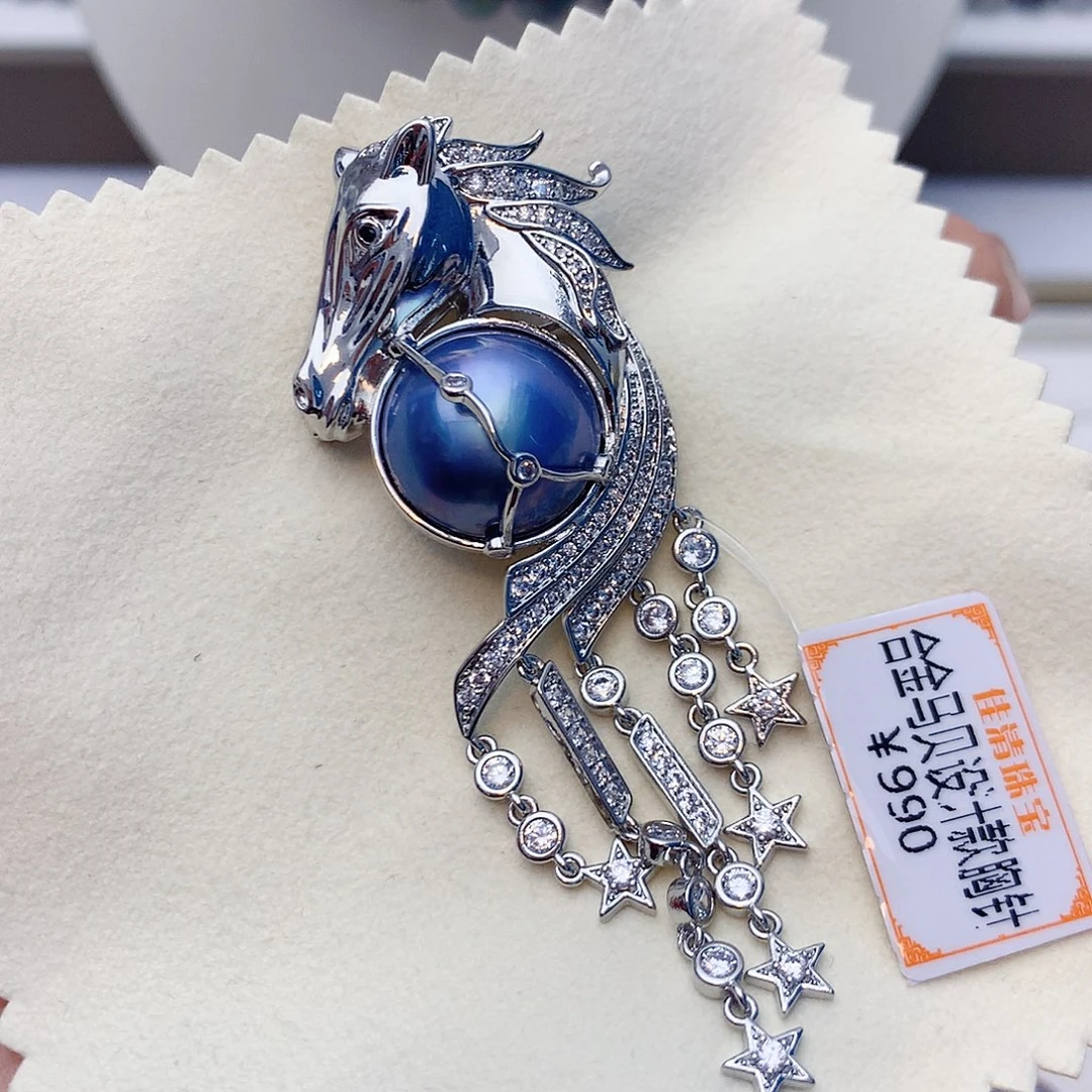 拼合珍珠（马贝珠）胸针未镶嵌w13