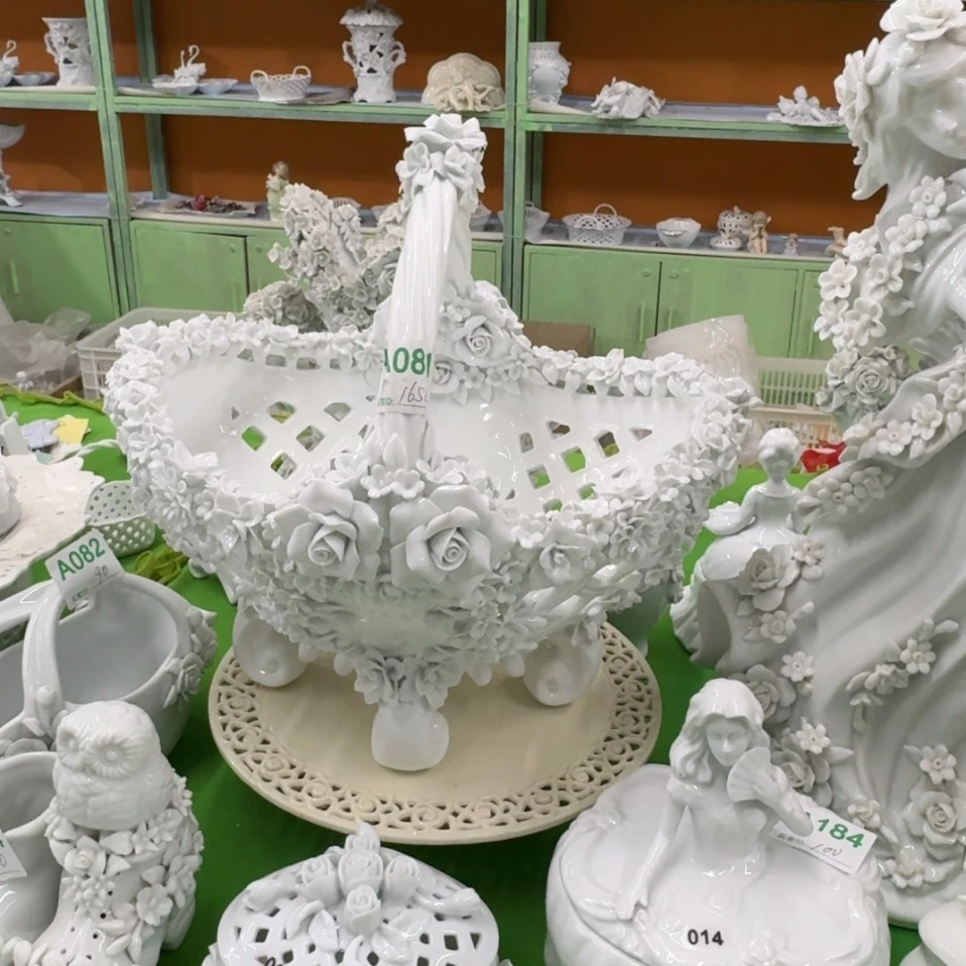 瓷片老货高白色重工提篮