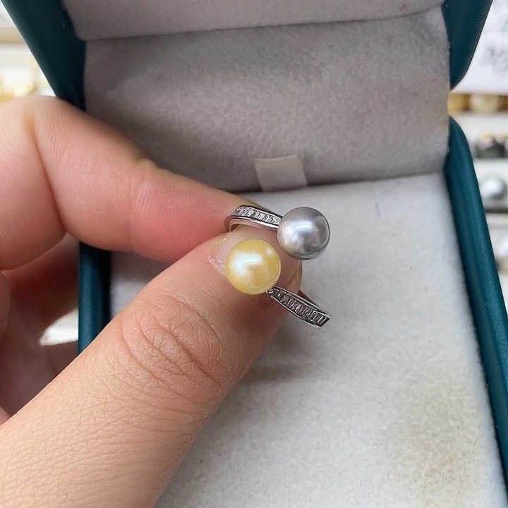 海水珍珠戒指银S925镶嵌