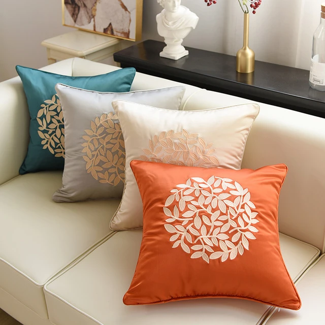 新中式刺绣抱枕靠垫客厅沙发靠枕套不含芯床头靠背汽车办公室腰枕