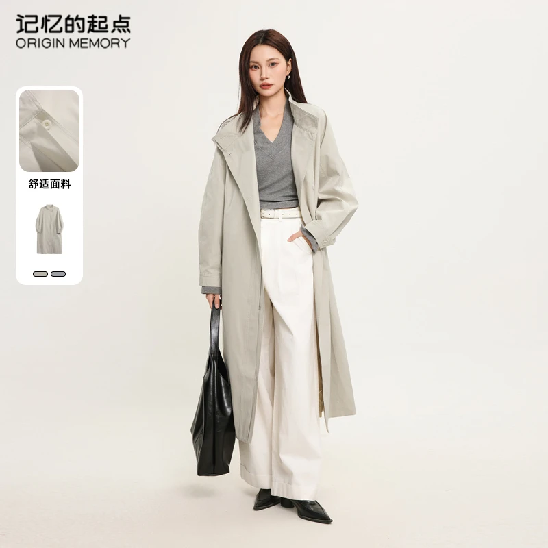 记忆的起点长款风衣气质高级感通勤大衣女2025春季新款69GC73375W