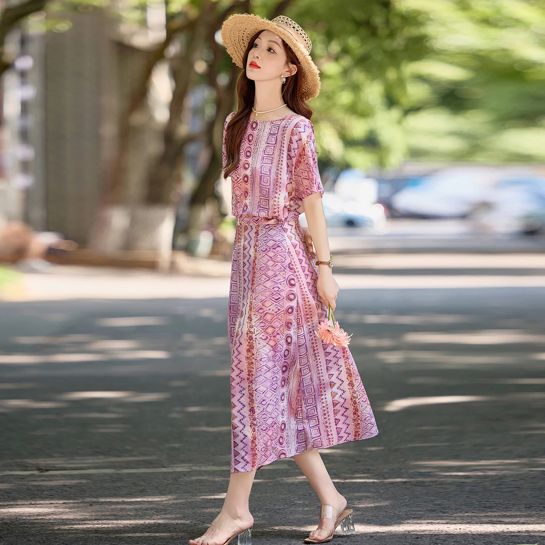 连衣裙女装2025夏装夏天衣服新款韩版时尚气质休闲中长款连衣裙子