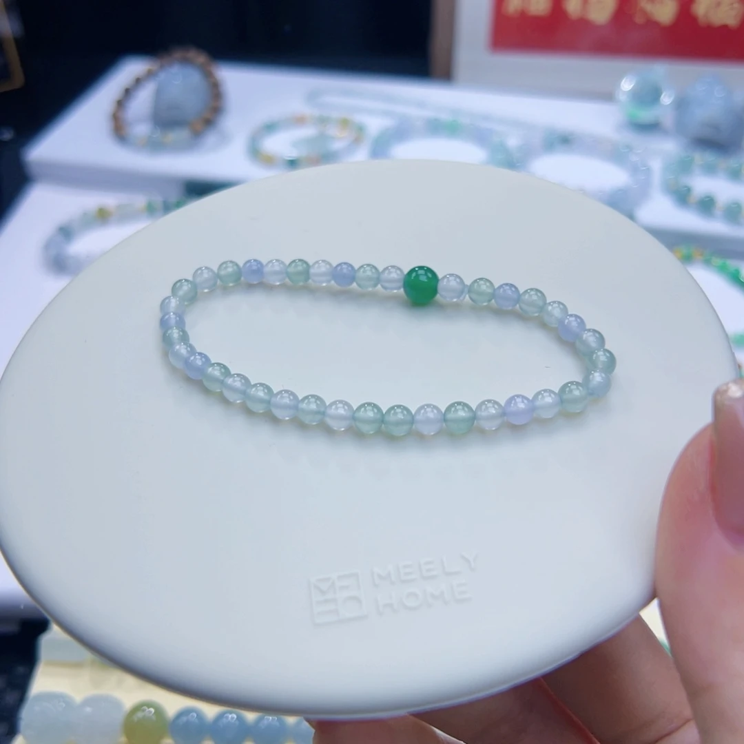 格***开翡翠未镶嵌手链缅料卡4.2马卡龙单圈买断