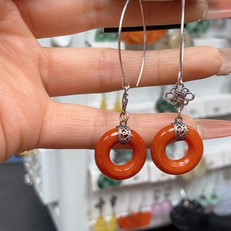 【闪购商品】翡翠耳饰银S925镶嵌优化