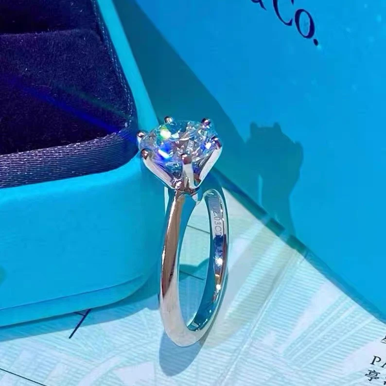 99新 Tiffany & Co./蒂芙尼 小花柳  六爪钻戒 1.41g G色 VVS2