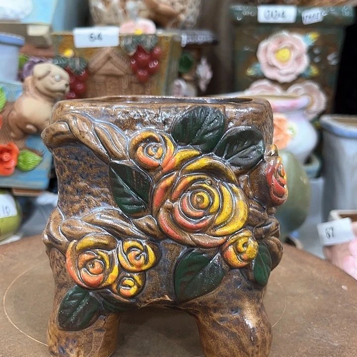 红陶粗陶多肉花盆中