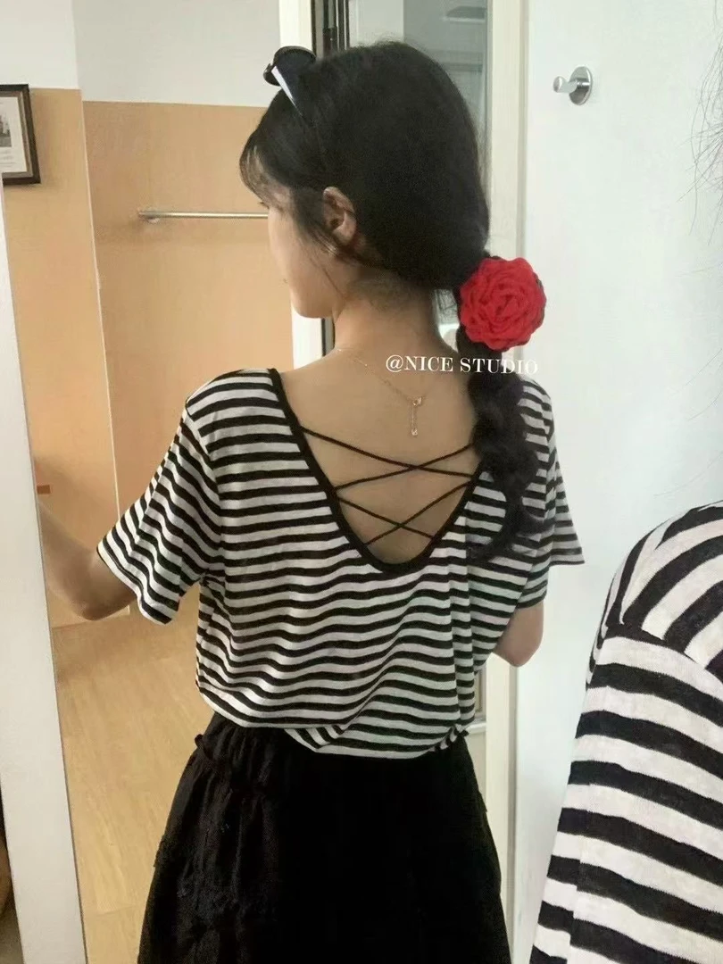 叙旧姑嫂百搭超靓色美背心机款T恤1133