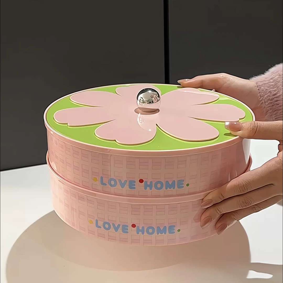 MOMO果盘高级感轻奢客厅茶几食品级创意零食糖果盘多层带盖PH