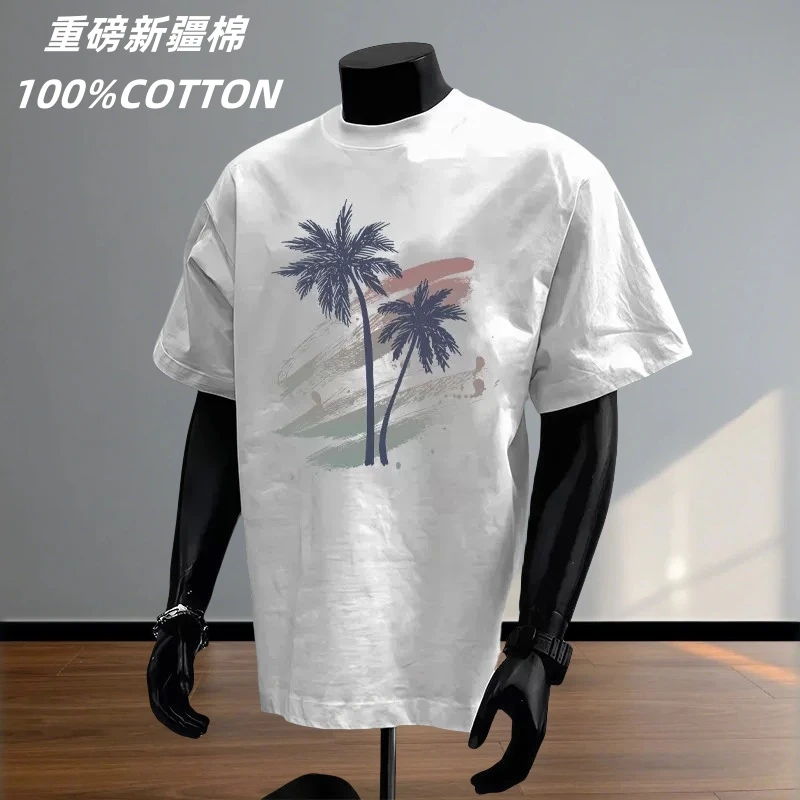 【LazyBody】男士t恤短袖2025夏季新短袖男款高克重纯棉休闲短袖t恤