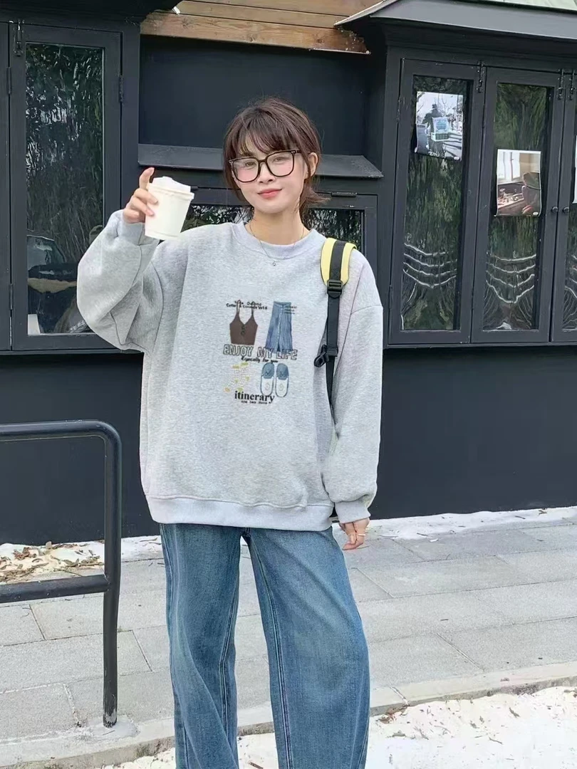 TAR吊带裙印花圆领卫衣6829