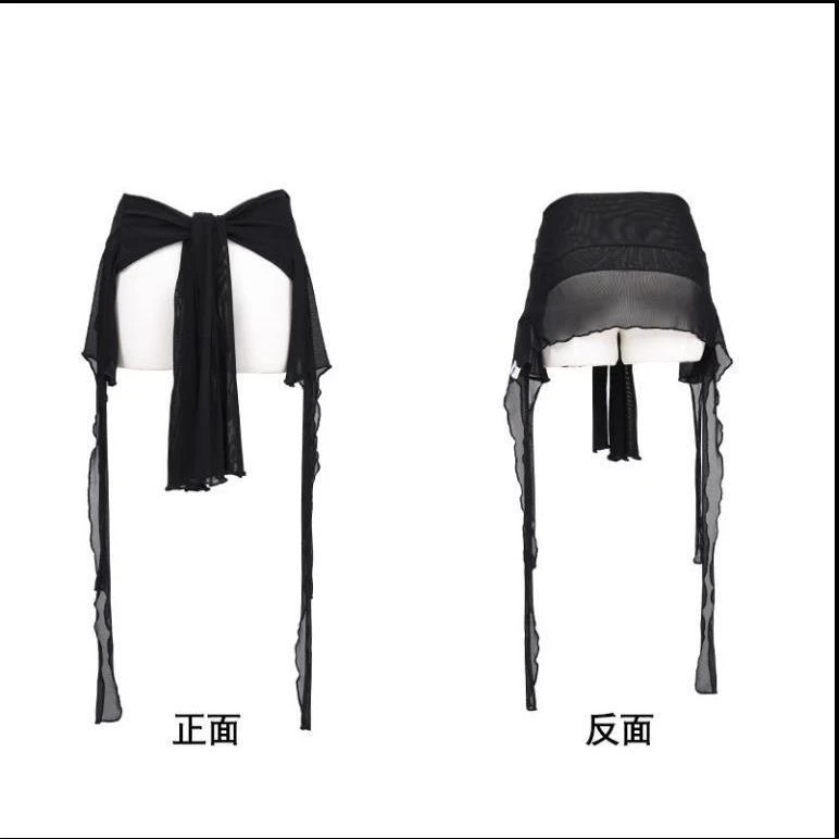 2025年新款街舞爵士舞潮牌流苏网纱屁帘腰搭表演外套(不含内搭)