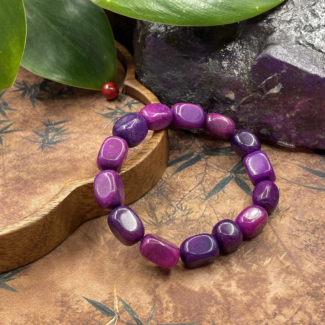 含辰砂工艺品【繁花珠宝甄选】含辰砂工艺品紫玉华随形单圈KC161