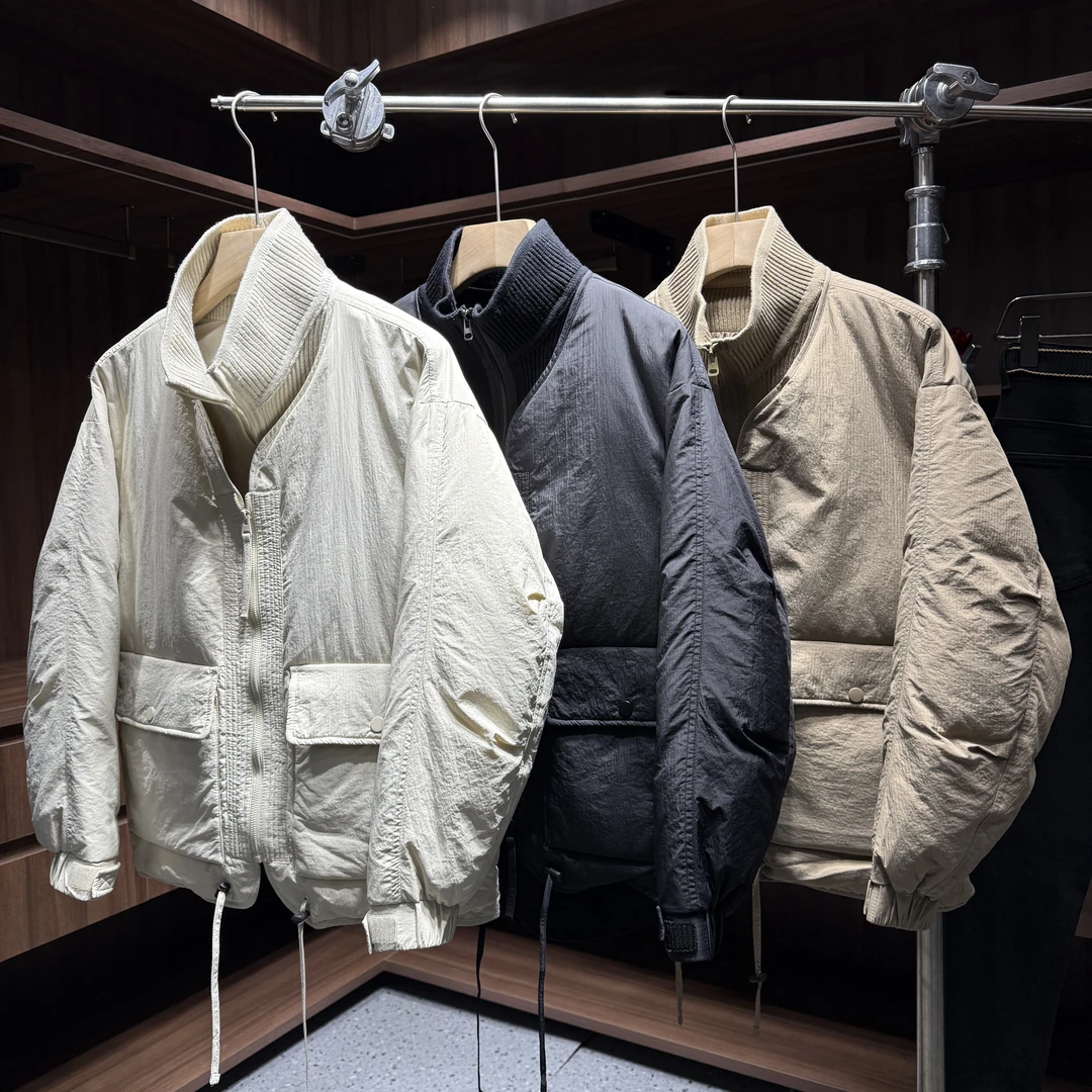 8810冬季新款高智淡人日系高品质拼接假两件设计轻薄立领羽绒服