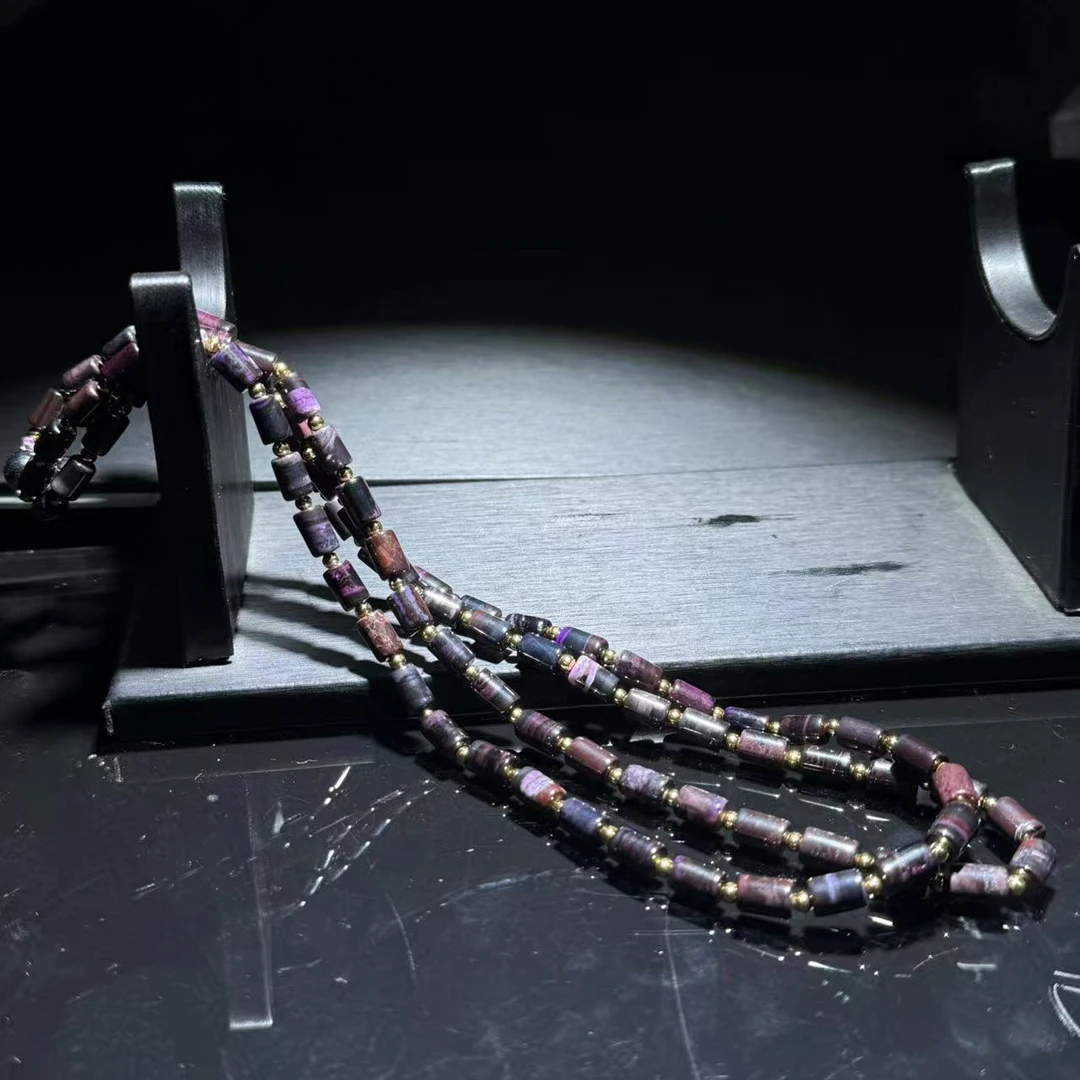 【皇后甄选】C111899 丝绒紫桶珠项链