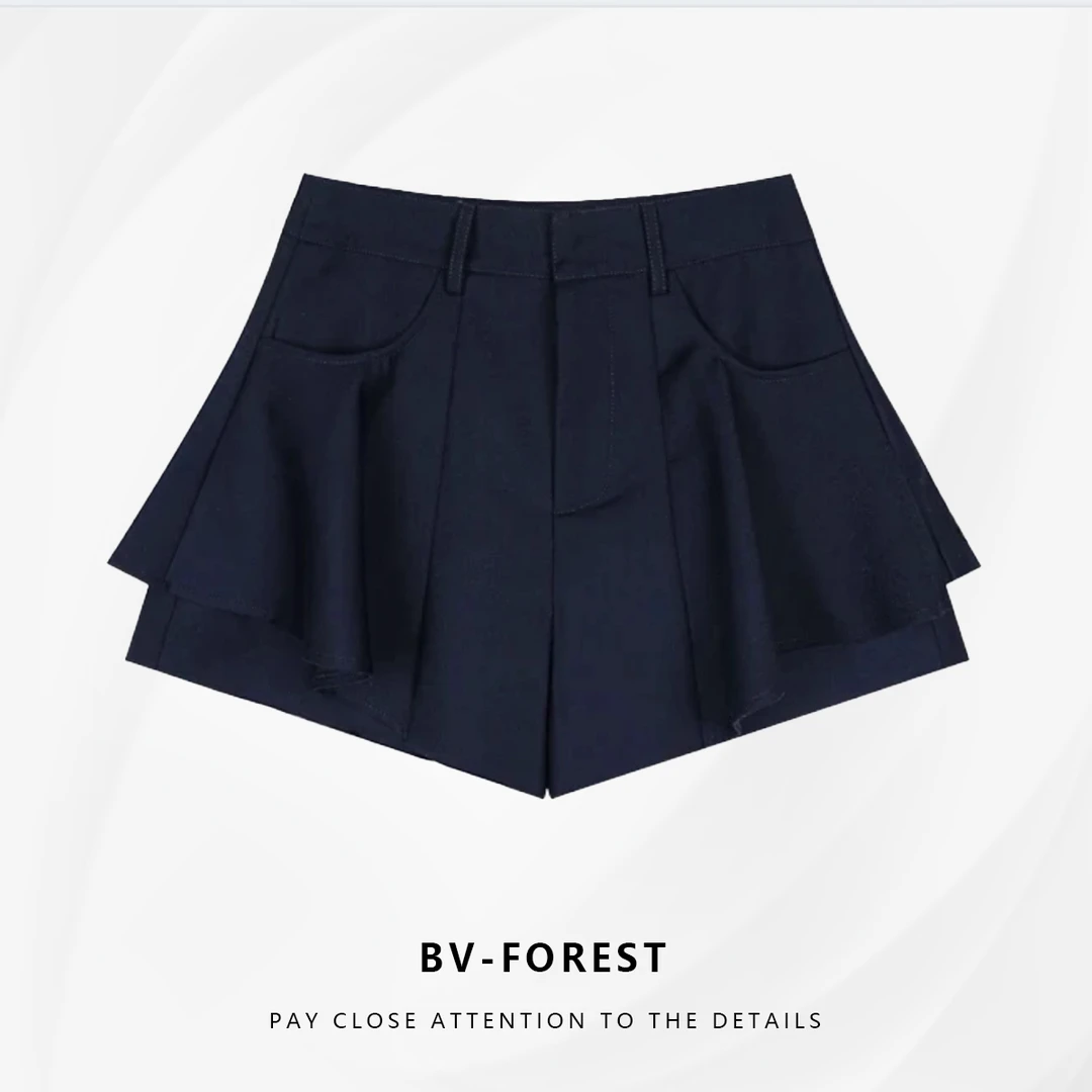 BV-FOREST“画廊女孩”气质休闲花边高腰百搭舒适A字短裙BV-B084