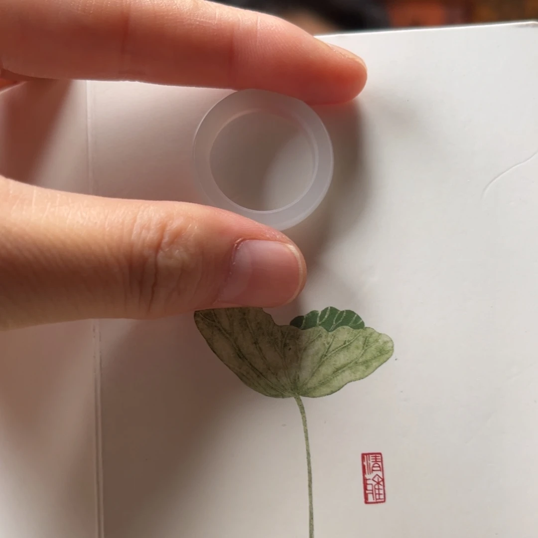 和田玉戒指未镶嵌浅紫戒圈14号80