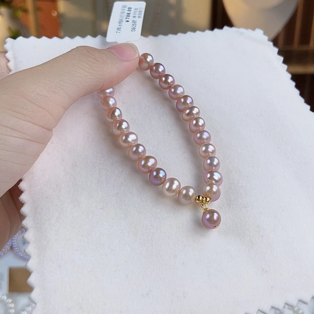 相***随淡水珍珠手绳银S925镶嵌