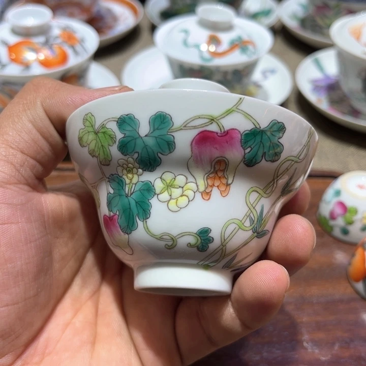 纯手绘精品盖碗杯