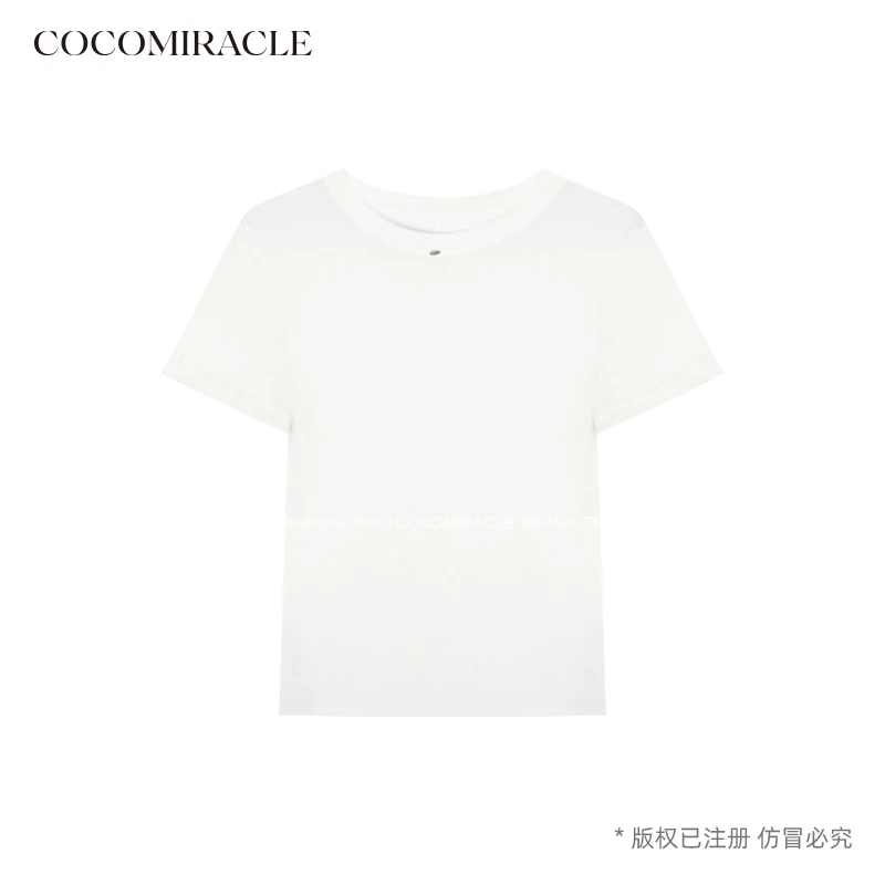 【钱丹丹】2025新款桑蚕丝天丝轻奢气质圆领短袖T恤WL3TX9108