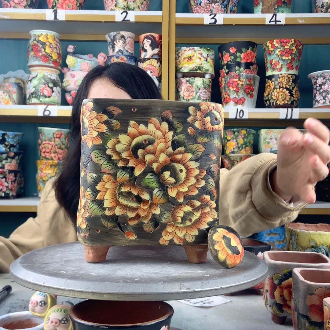景德镇手工花盆729