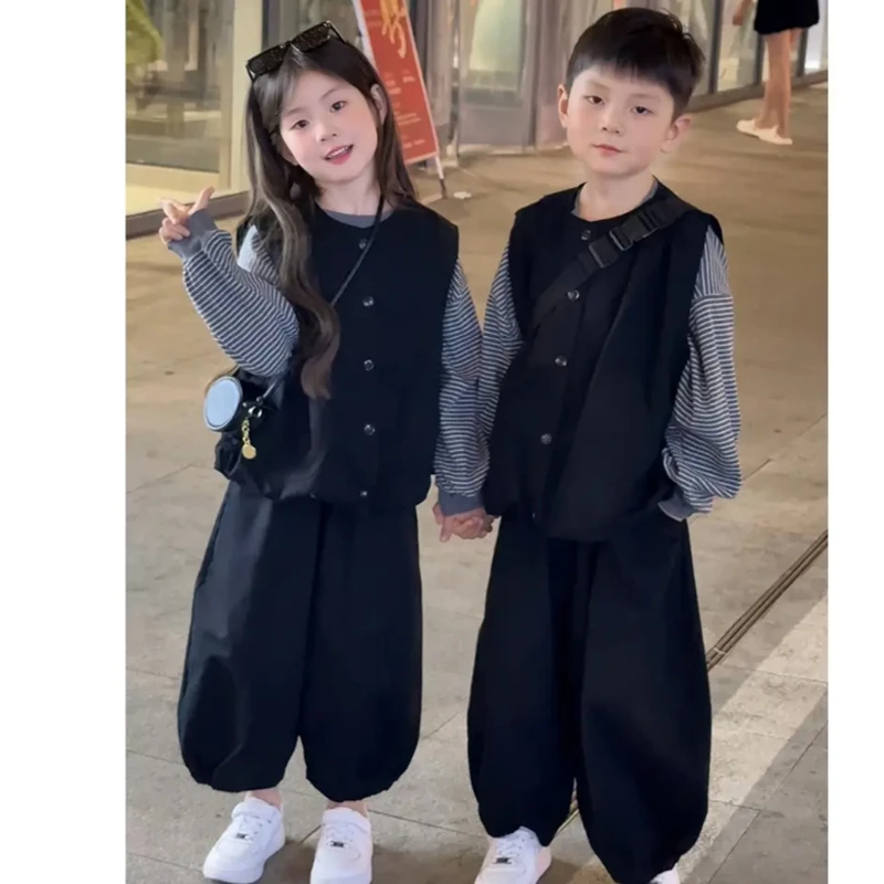 春秋童装时髦休闲炸街时尚韩版中大童洋气套装