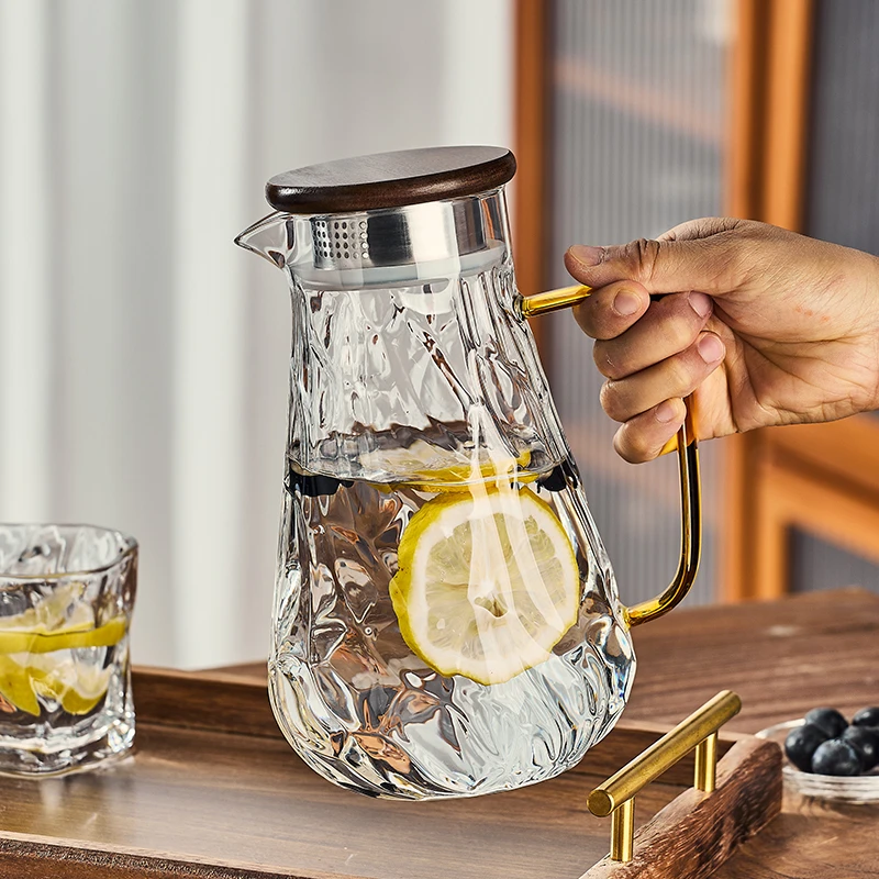 高硼硅玻璃冷水壶家用客厅耐热泡茶壶轻奢创意加厚凉水壶冰箱扎壶