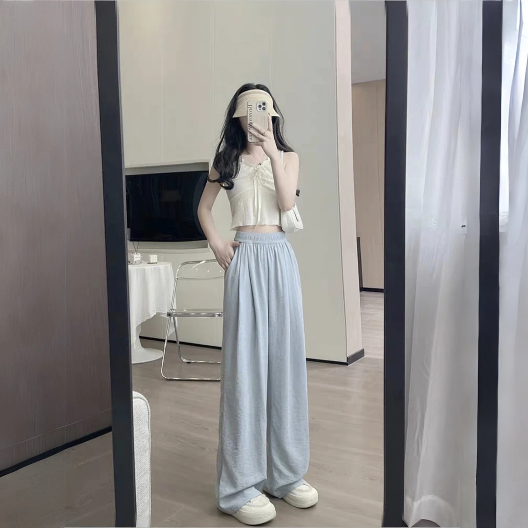 慵懒奶芙山本裤女款早春季2025年新款高腰显瘦垂感百搭直筒休闲裤