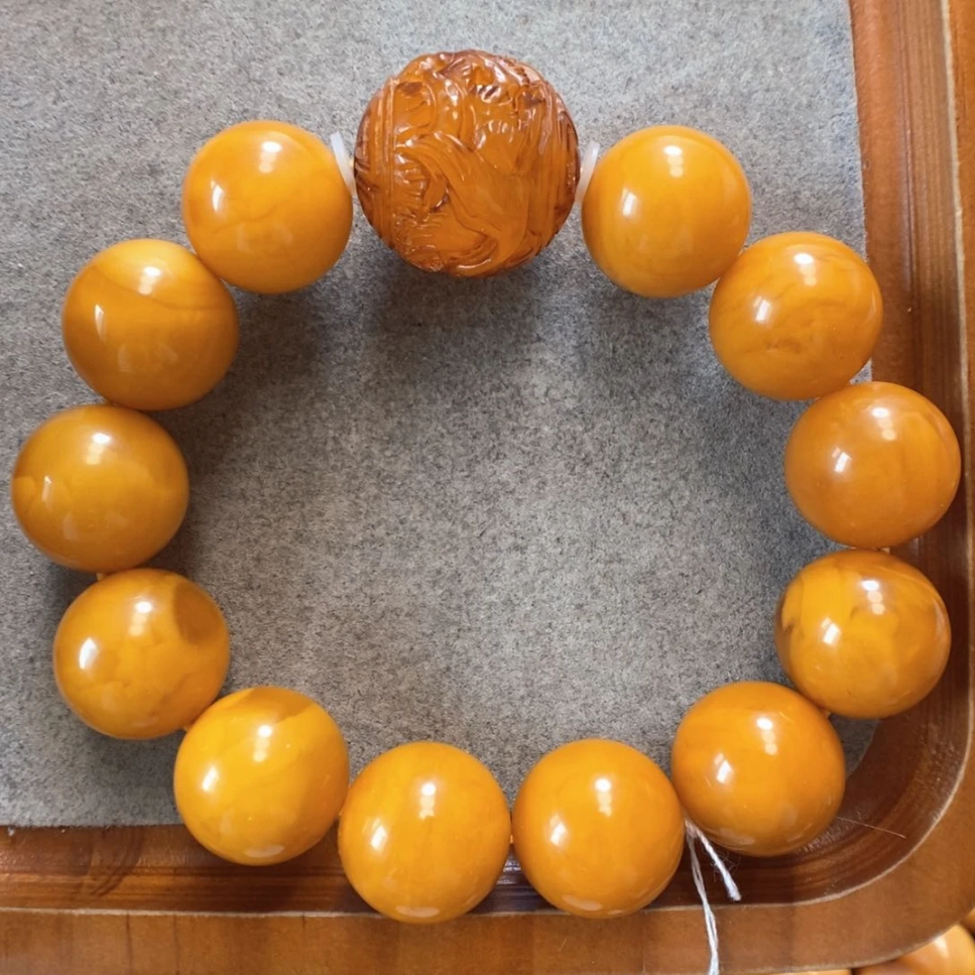 未镶嵌蜜蜡手串蜜蜡