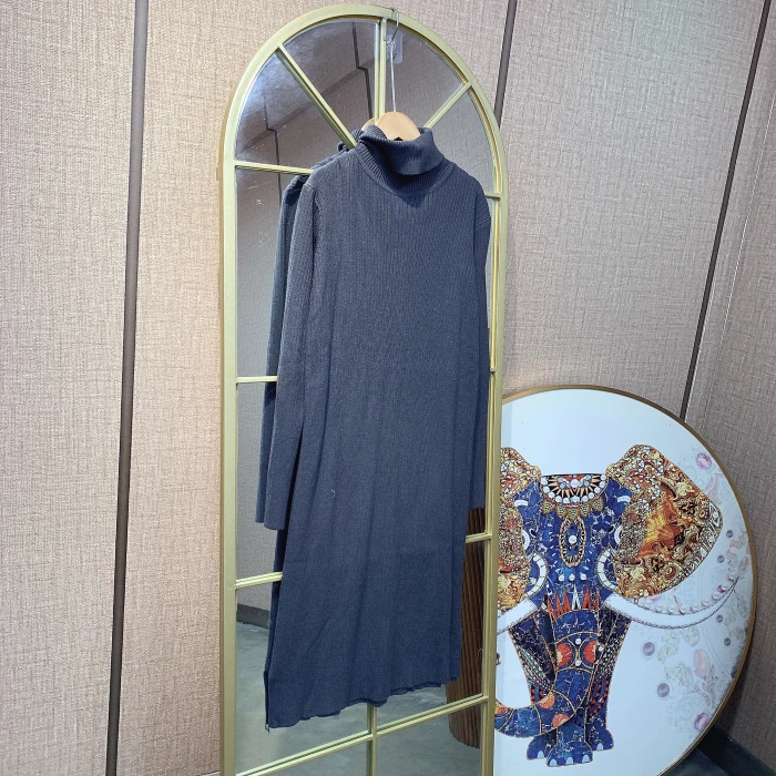 BS162孕妇灰色针织连衣裙90-150