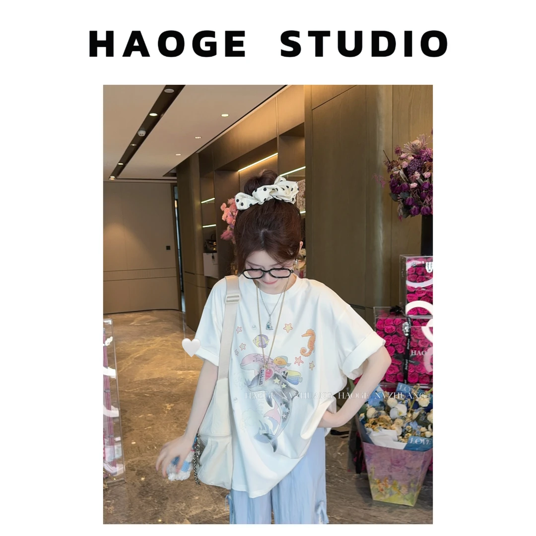 浩哥严选●海豚T恤预C5TX5158A休闲宽松百搭减龄通勤百搭